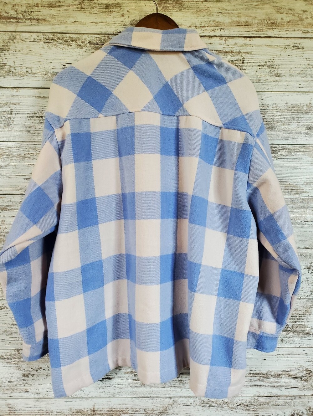 HFX Buffalo Check Plaid Snap Flannel Shacket Jacket - Picture 3 of 16